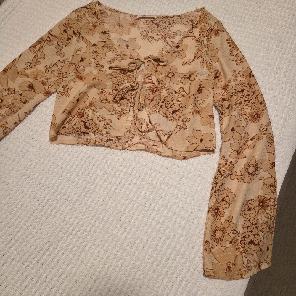 Bella Marie Floral Tan Crop Top